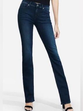 Express Barely Boot Supersoft MR dark wash denim jeans size 12 NWT